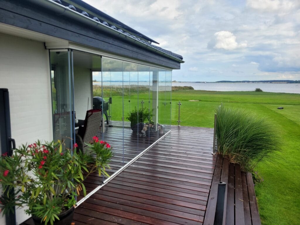 Glasinddækning med foldeglas